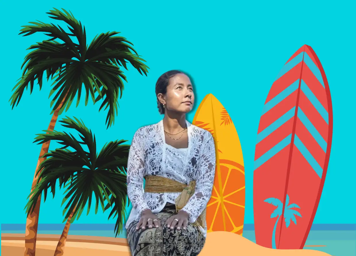 FLORA CHRISTIN REDEFINES SURFING: RIDING BALI’S WAVES IN A KEBAYA
